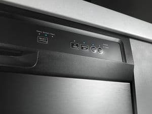 Control panel on the front of a dishwasher