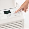 A hand adjusting settings on air conditioning unit from Hotpoint