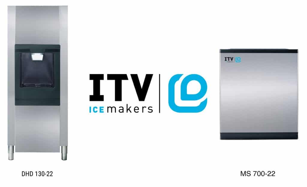 Ice maker and dispenser from ITV with company logo