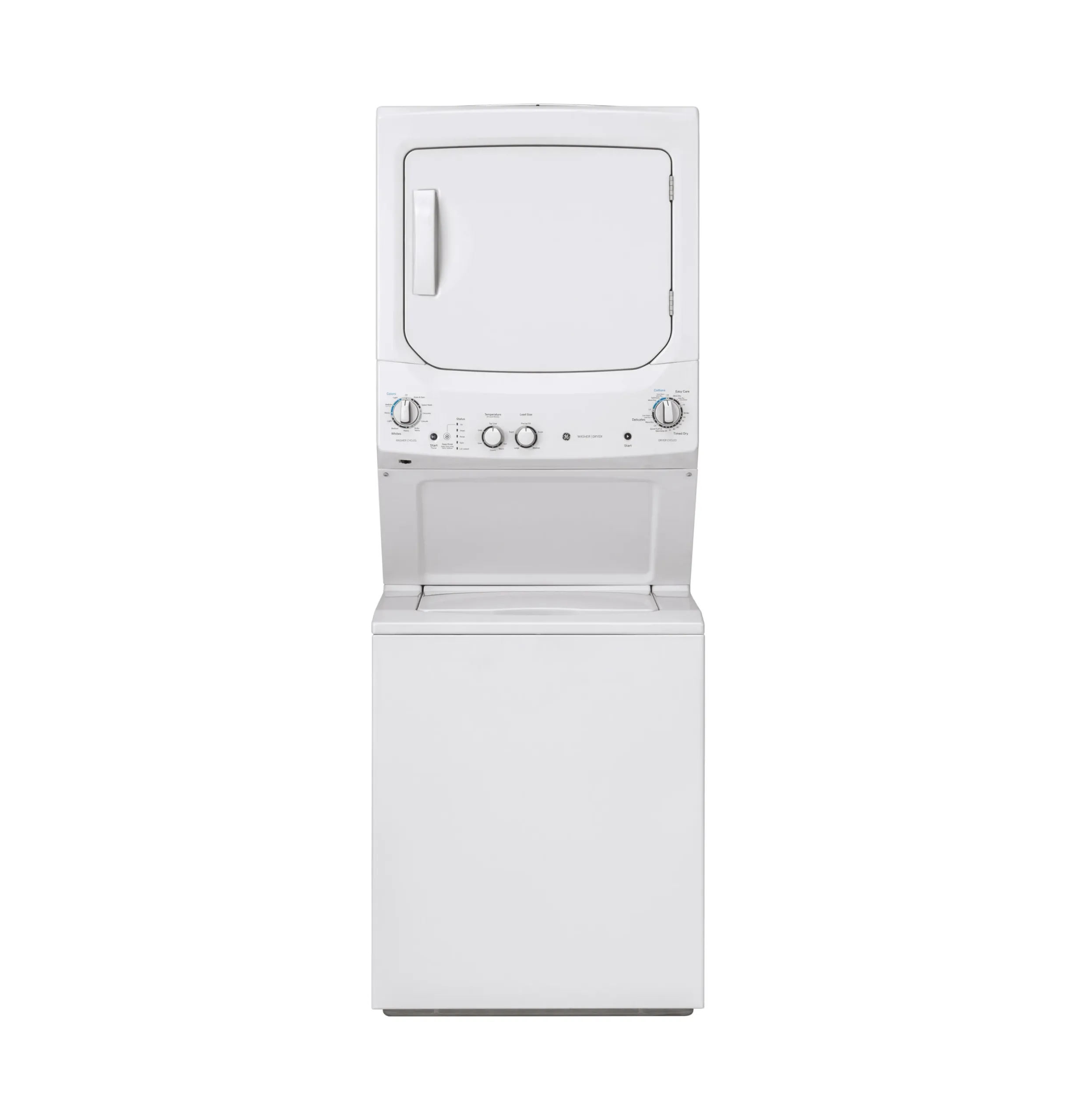 GE Unitized Spacemaker Stacked Residential Laundry Center - 3.4 Cu. Ft. Washer - Electric Dryer - White