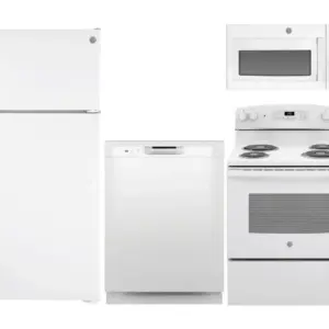 GE White Kitchen Package - 16.6 Cu. Ft. Refrigerator