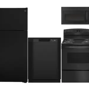 GE Black Kitchen Package - 16.6 Cu. Ft. Refrigerator