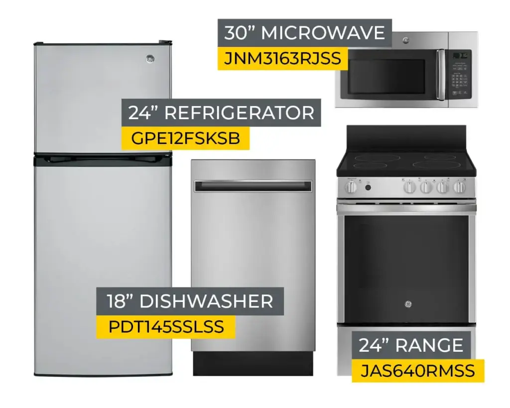 Kitchen Package - GE - Extended Stay - Stainless V2 | Allied Appliance
